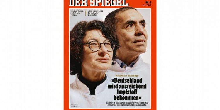 غلاف العدد الأول من “دير شبيغل” تزينه صورة مطورا لقاح كورونا