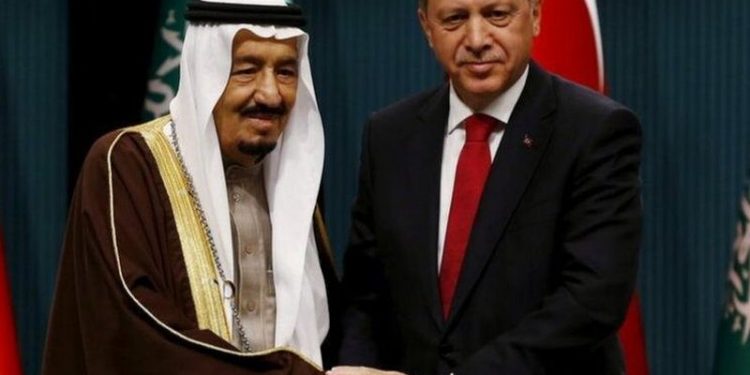 أردوغان يبحث مع الملك سلمان العلاقات الثنائية