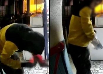 لص يقبل العلم التركي قبل أن يسرق!