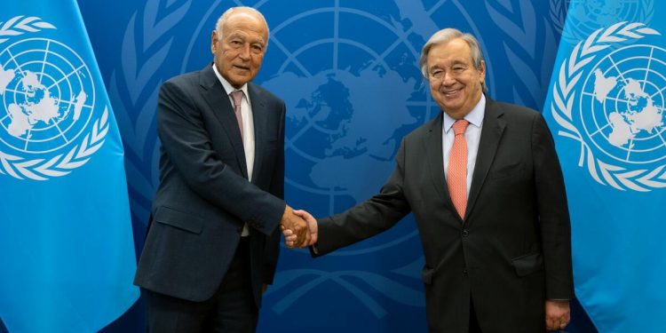 أبو الغيط يبحث مع جوتيريش الوضع الدولي وأزمات المنطقة