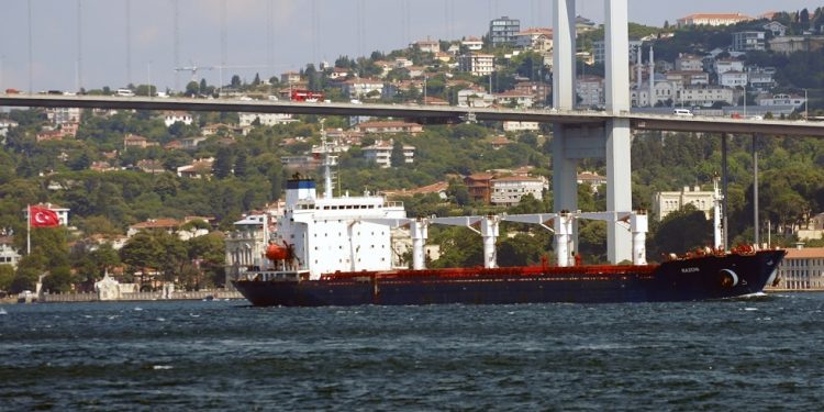 جنوح سفينة شحن تركية في بحر مرمرة