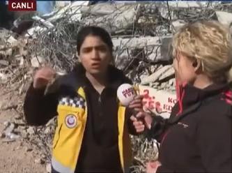 الأمن يلاحق طبيبة وجهت رسالة لأردوغان من منطقة الزلزال