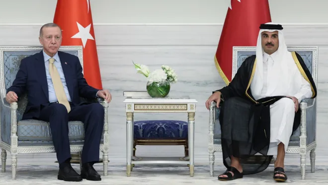 أردوغان يبحث مع أمير قطر الأوضاع في غزة